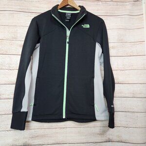 The North Face Fleece Jacket Women's L Black Full Zip  Flashdry Pockets Classic